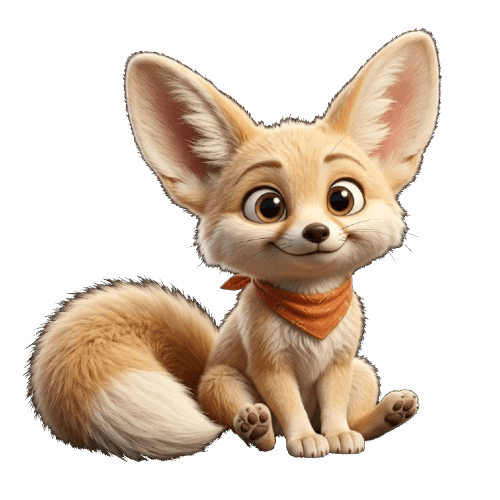 Cute 3D Fennec Fox playing
